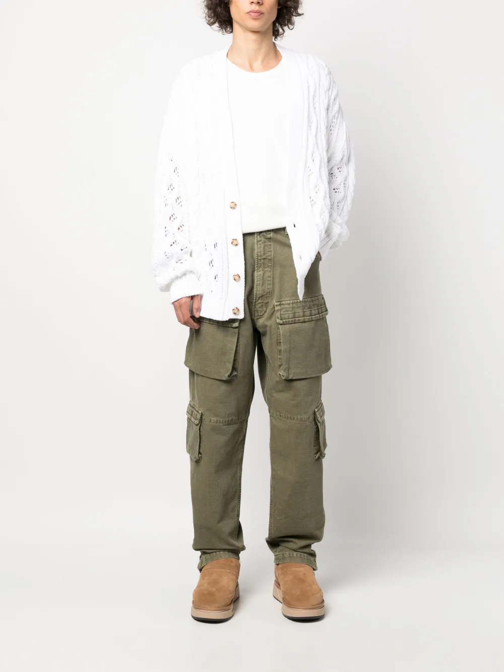 1989 STUDIO Opengebreid vest - Wit
