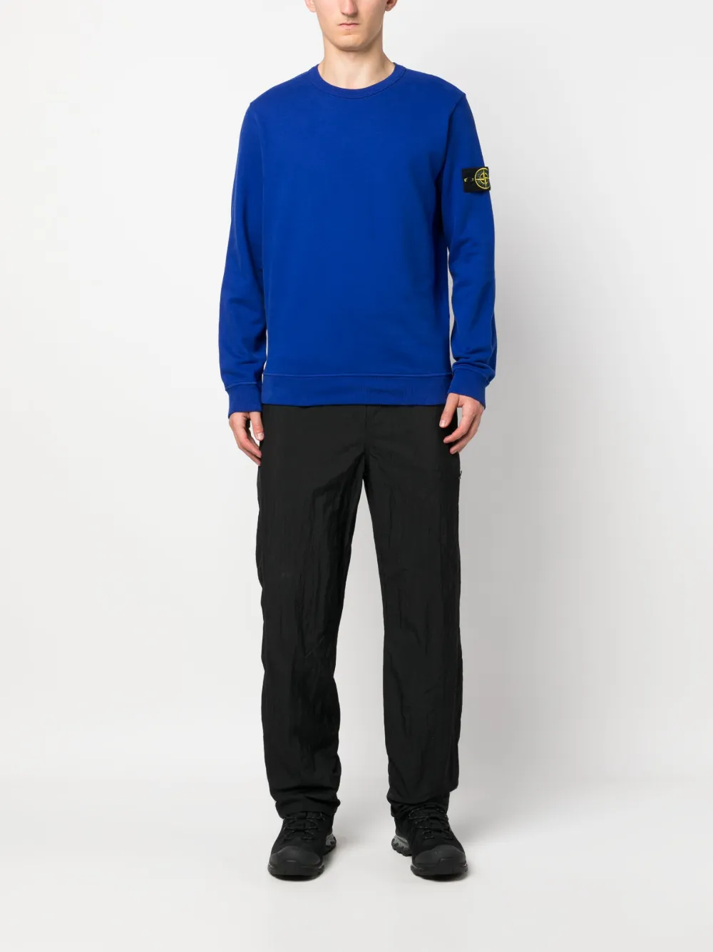 Stone Island Compass-patch cotton sweatshirt - Blauw
