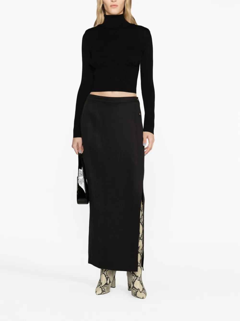 Elisabetta Franchi roll-neck horsebit jumper - Zwart