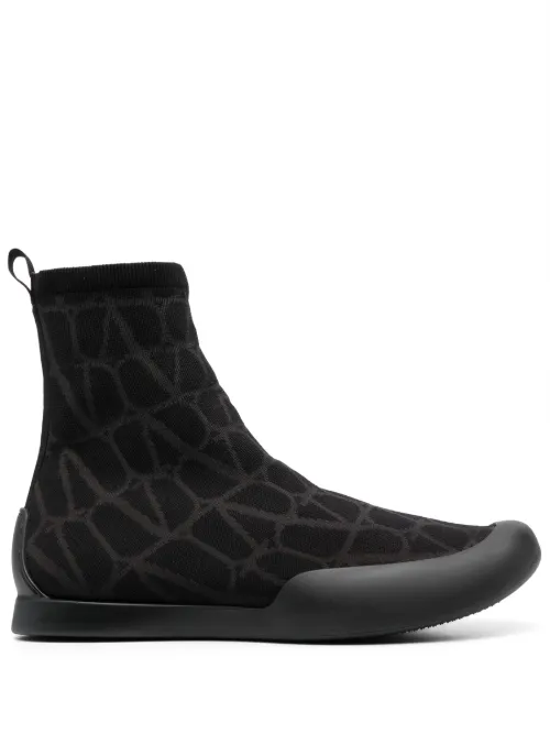 Bottines Toile Iconographe en maille - Valentino Garavani - Modalova