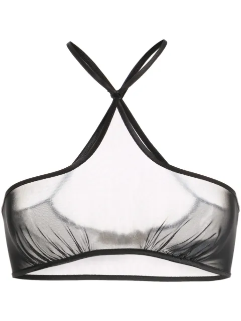 KNWLS sheer halterneck bra top