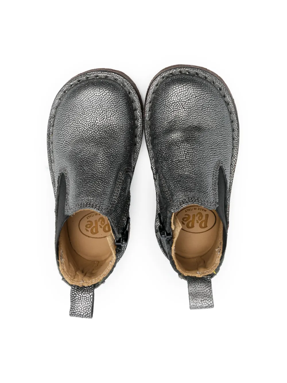 Pèpè Ankle Leather Boots In Grey