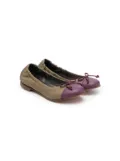 Pèpè bow-detail leather ballerinas - Green