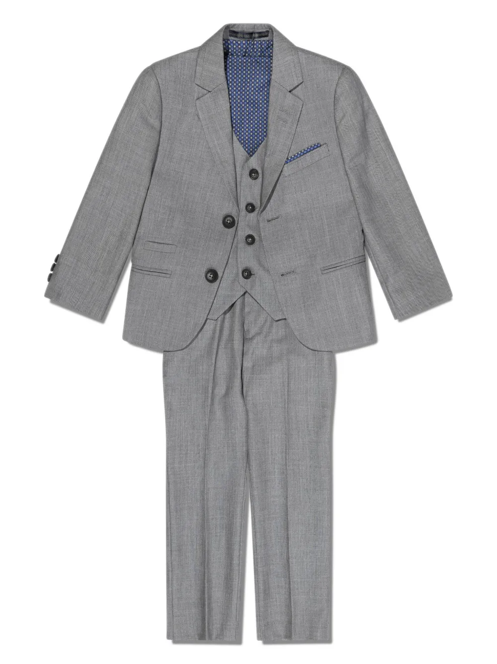 House of Cavani Kids Single Breasted Three Piece Suit Grey