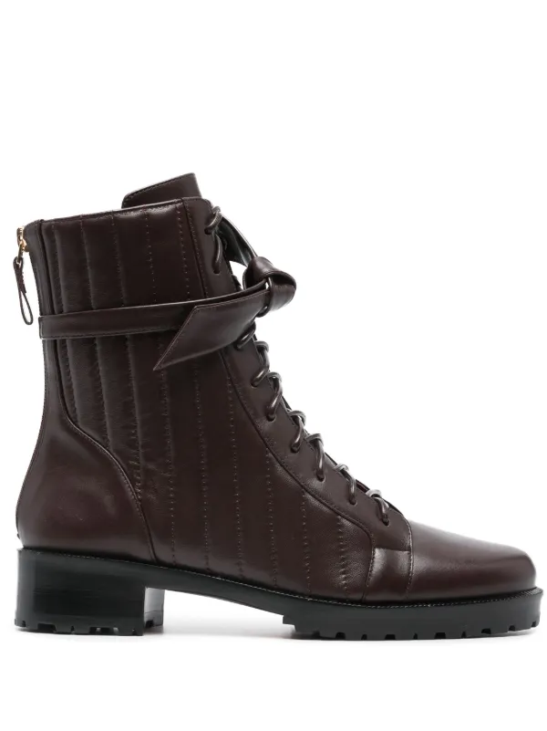 Quilted leather ankle on sale boot with belt