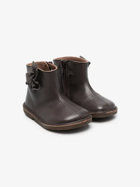 Pèpè floral-appliqué leather ankle boots