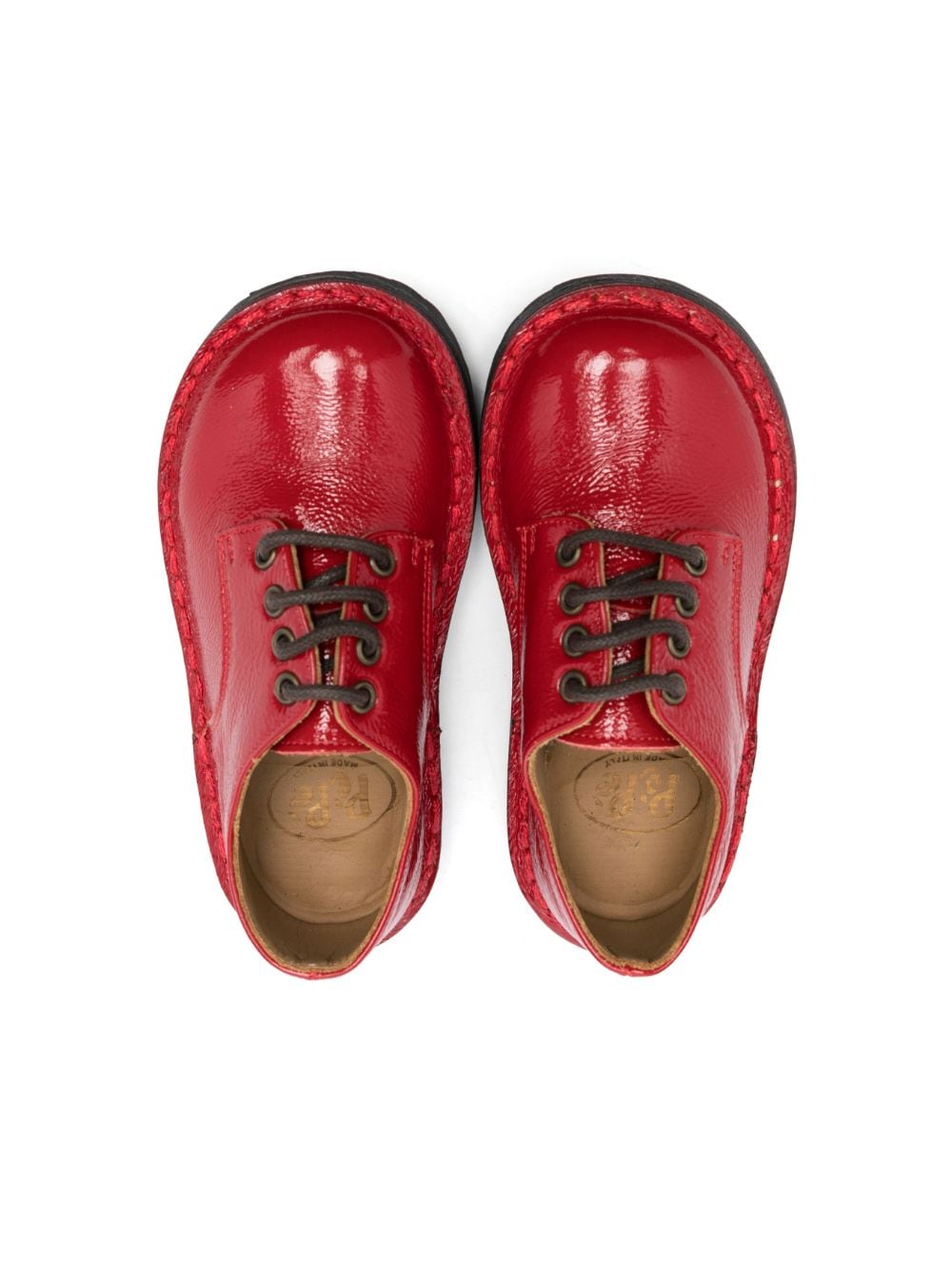 Shop Pèpè Patent Leather Lace-up Shoes In Red
