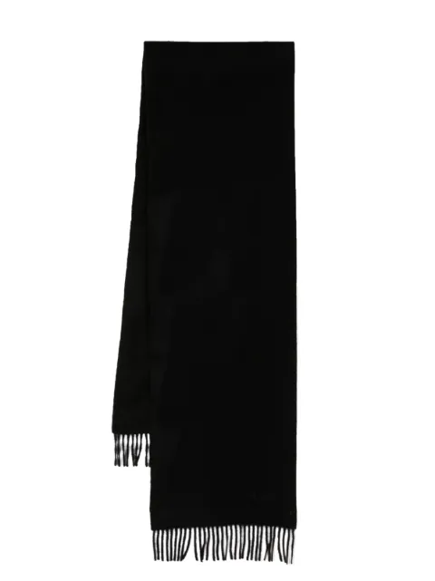Mulberry embroidered-logo fringed scarf