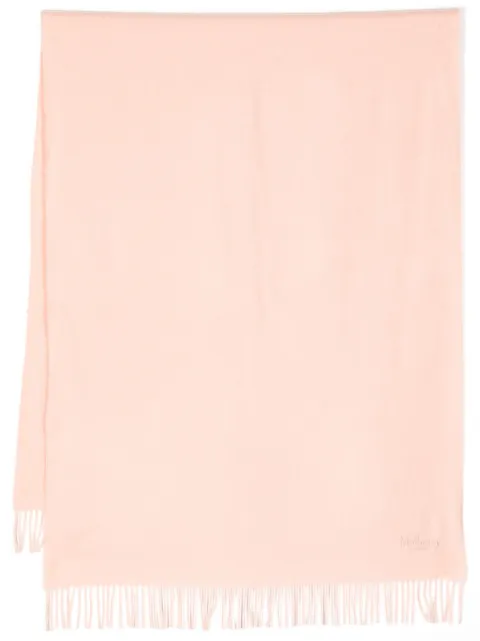 Mulberry logo-embroidered fringed scarf