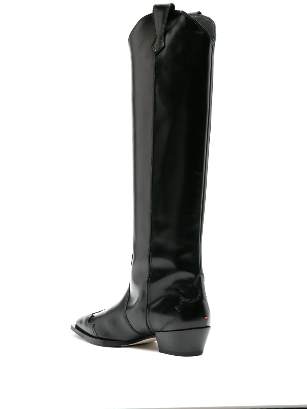 Aeyde 50mm Pointed-toe Knee Boots In Black