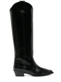 Aeyde 50mm pointed-toe knee boots - Black