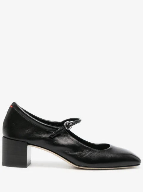 Aeyde Aline square-toe leather pumps