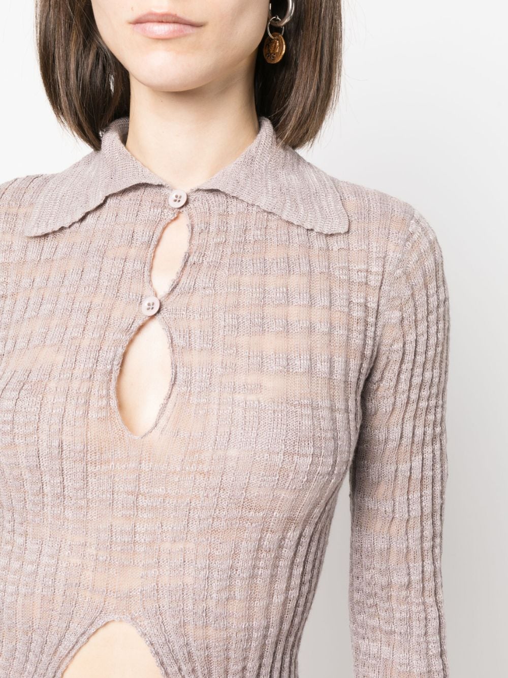 Shop Acne Studios Cut-ou Knitted Top In Pink