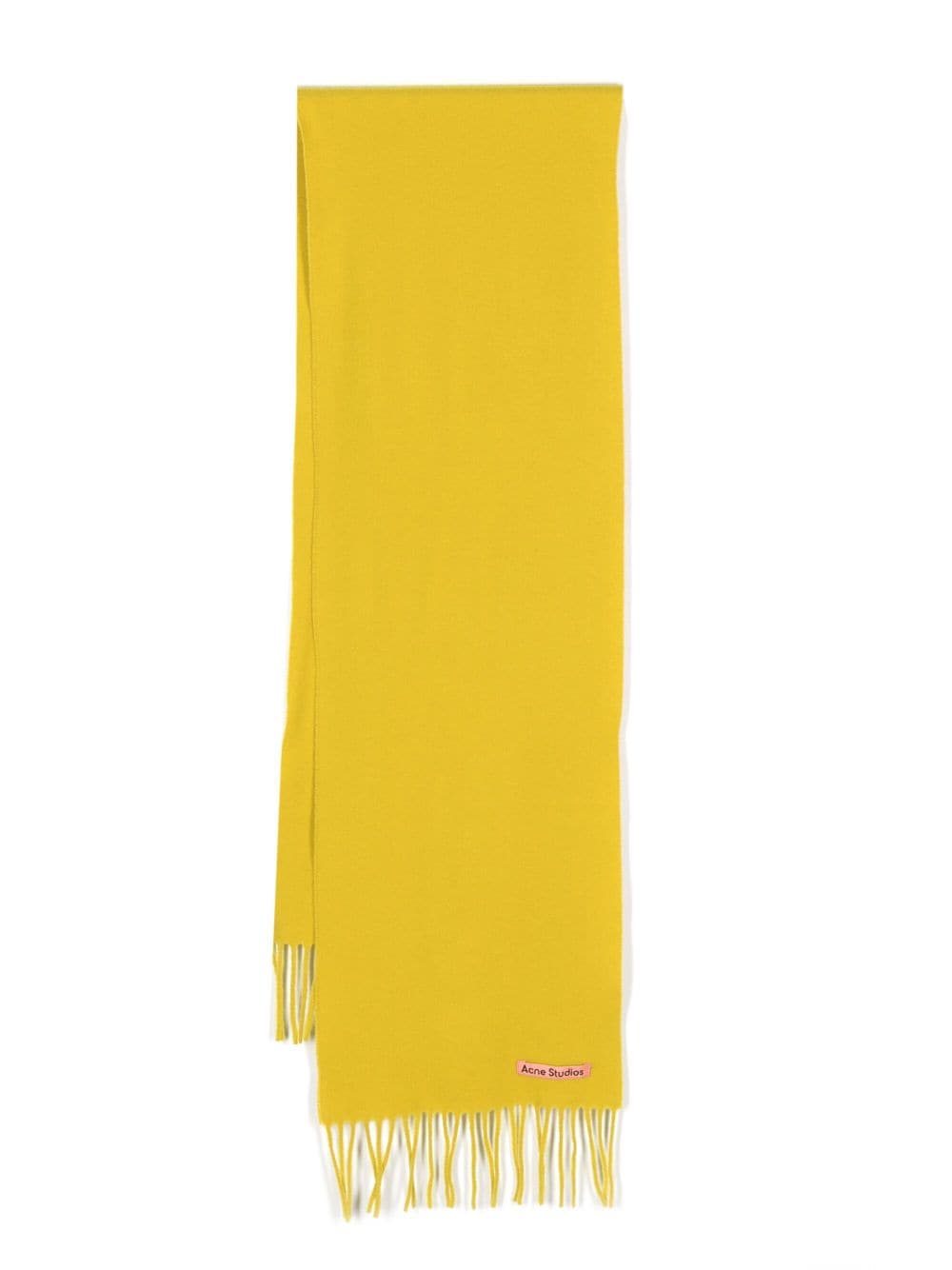 Acne Studios Logo-patch Wool Scarf In Yellow