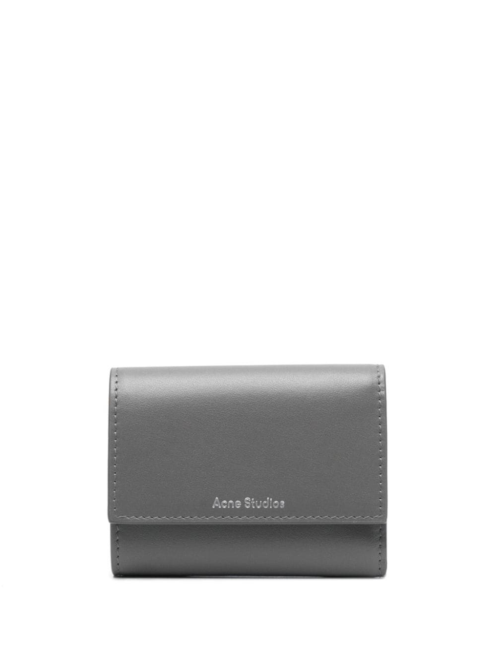 Acne Studios Tri-fold Leather Wallet In Grey