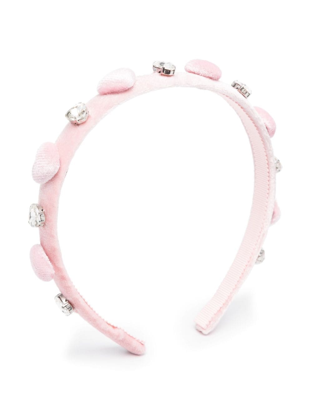 Monnalisa crystal-embellished heart-motif headband - Pink
