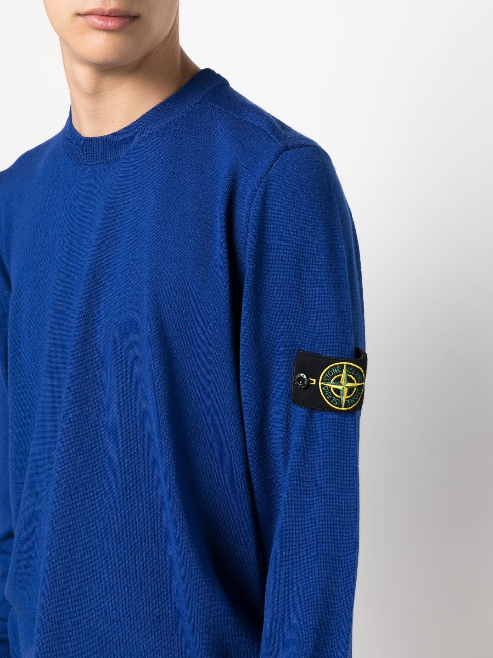 Royal blue stone island sales sweatshirt