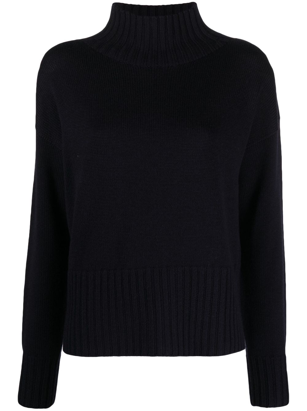 high-neck merino wool top