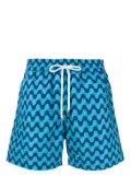 Frescobol Carioca wave-print swim shorts - Blue