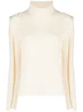 R13 roll-neck ribbed-knit jumper - White