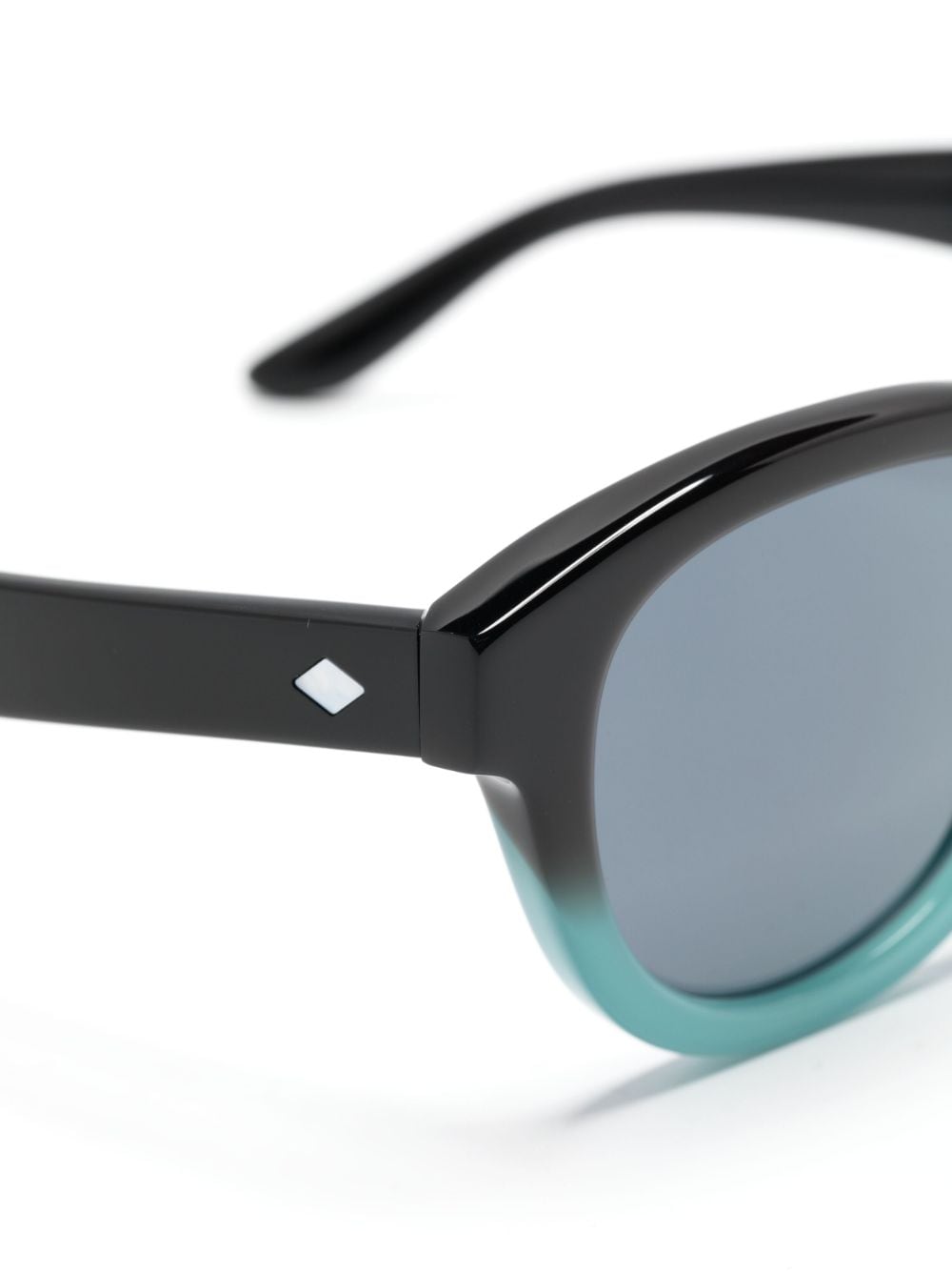 Shop Giorgio Armani Gradient Round-frame Sunglasses In Blue