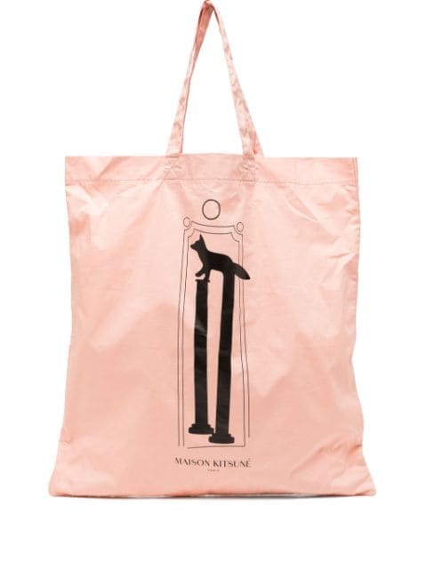 Maison Kitsuné large logo-print tote bag