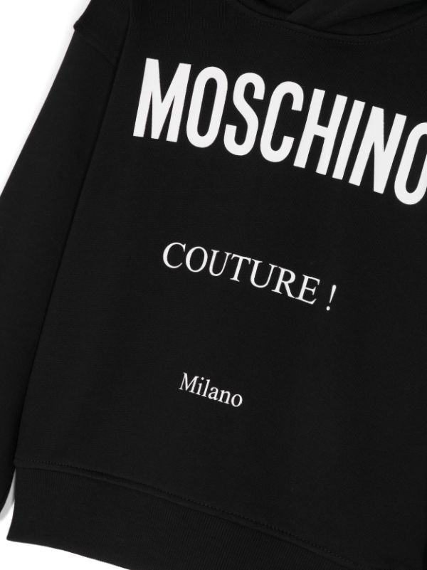 Moschino logo-print cotton-jersey Hoodie - Farfetch