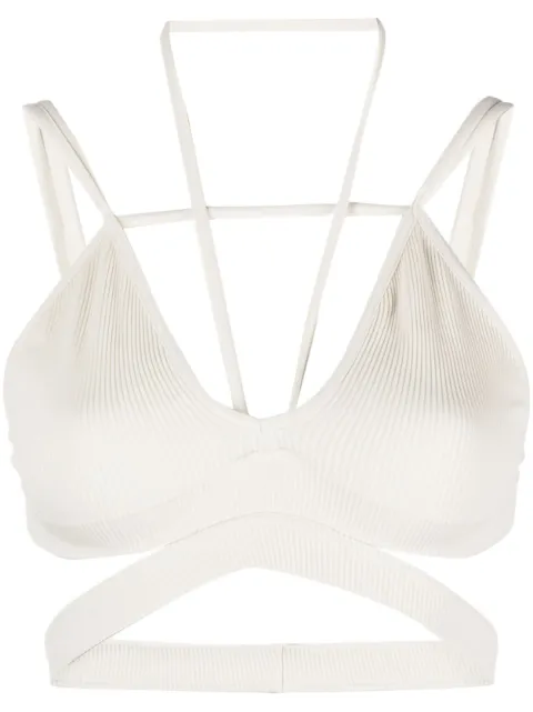 ANDREĀDAMO ribbed cut-out bra top