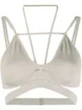 ANDREĀDAMO ribbed cut-out bra top - Grey