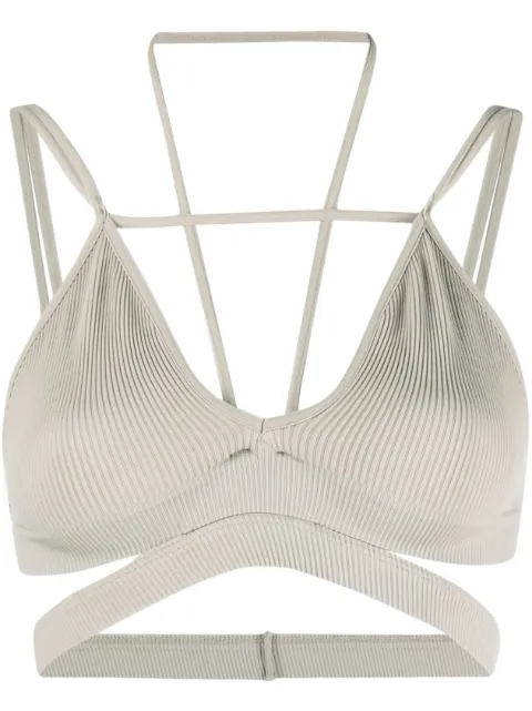 ANDREĀDAMO ribbed cut-out bra top