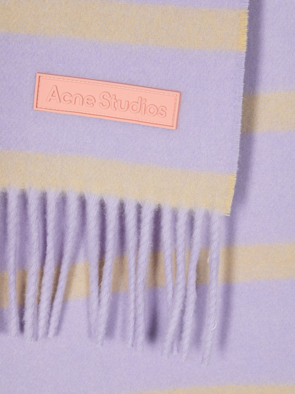 Shop Acne Studios Fringed Wool Scarf In Purple