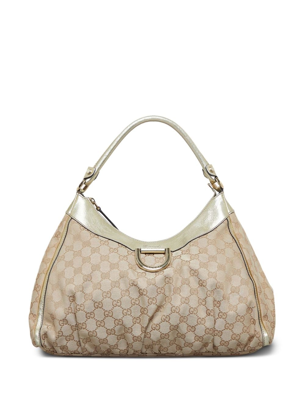 GG Canvas and Leather Classic Ring Hobo