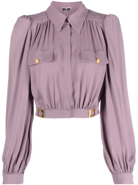 Elisabetta Franchi blusa corta con placa del logo