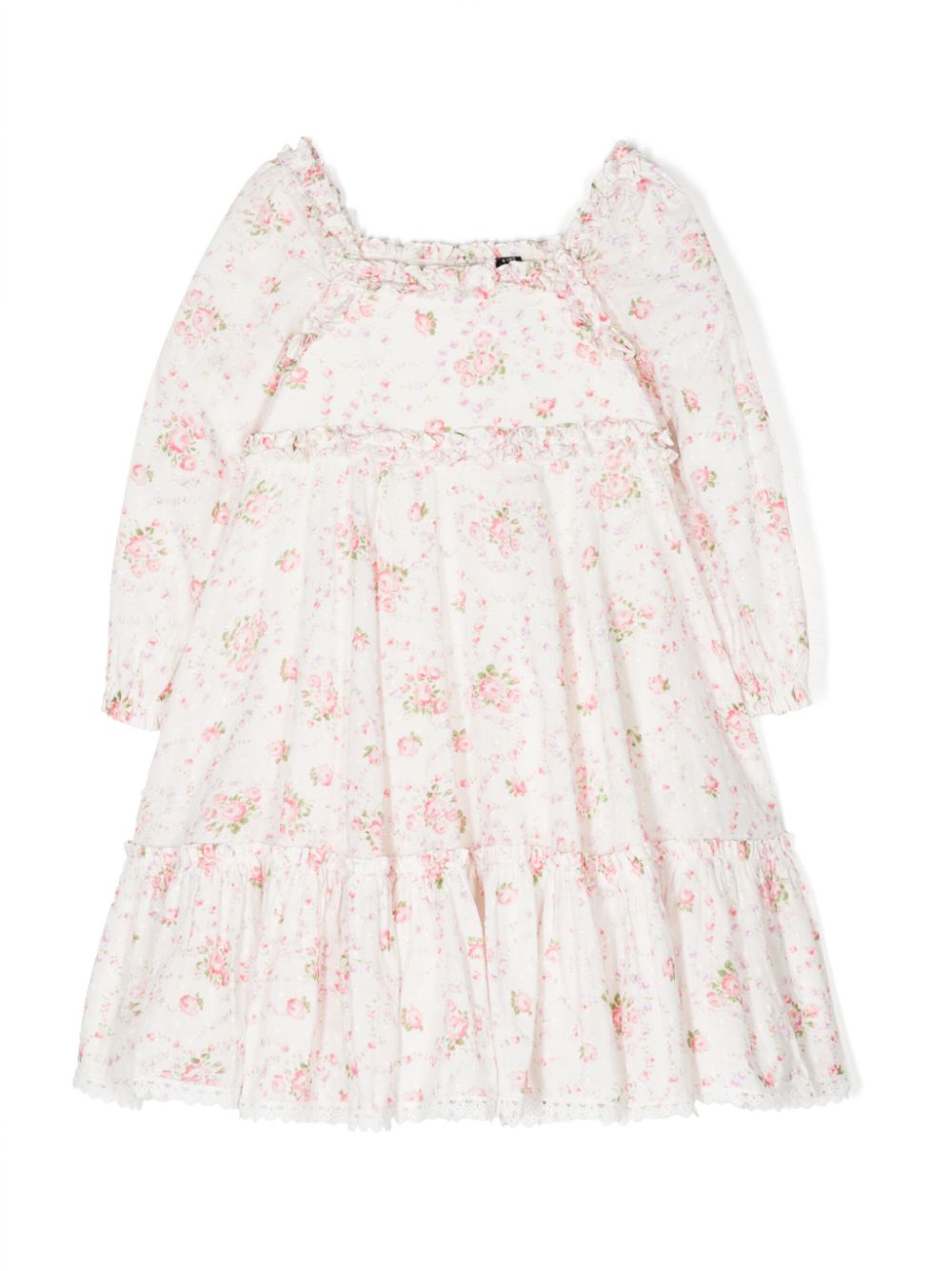 NEEDLE & THREAD KIDS floral-print tiered dress - White