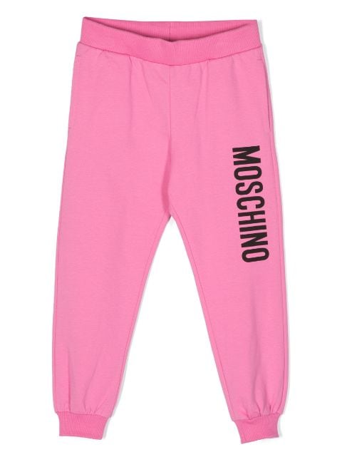 Moschino Kids logo-print cotton tracksuit bottoms