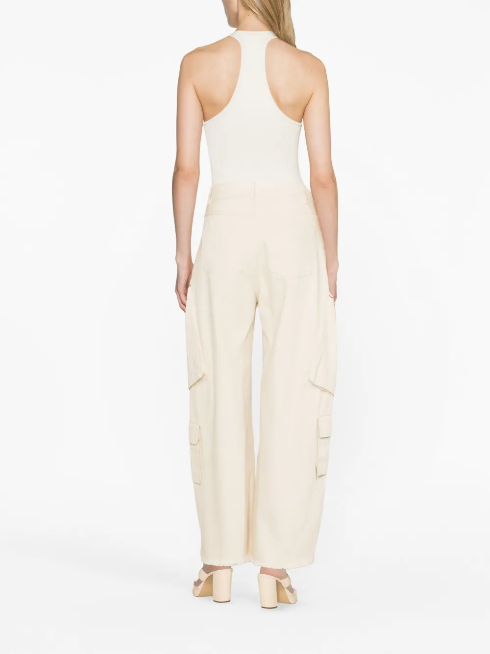 Shop Andreädamo Halterneck Tank Top In Neutrals