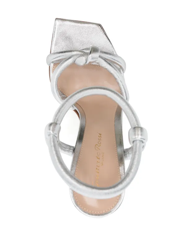 Gianvito Rossi Juno 110mm Metallic Sandals | Grey | FARFETCH JO