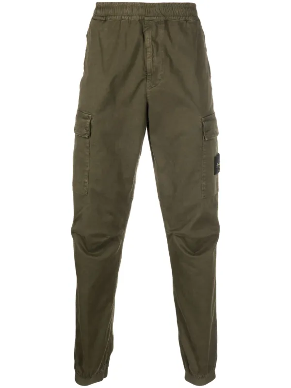 black cotton tapered-leg cargo trousers STONE ISLAND 7915313L1 A0129 - Nida