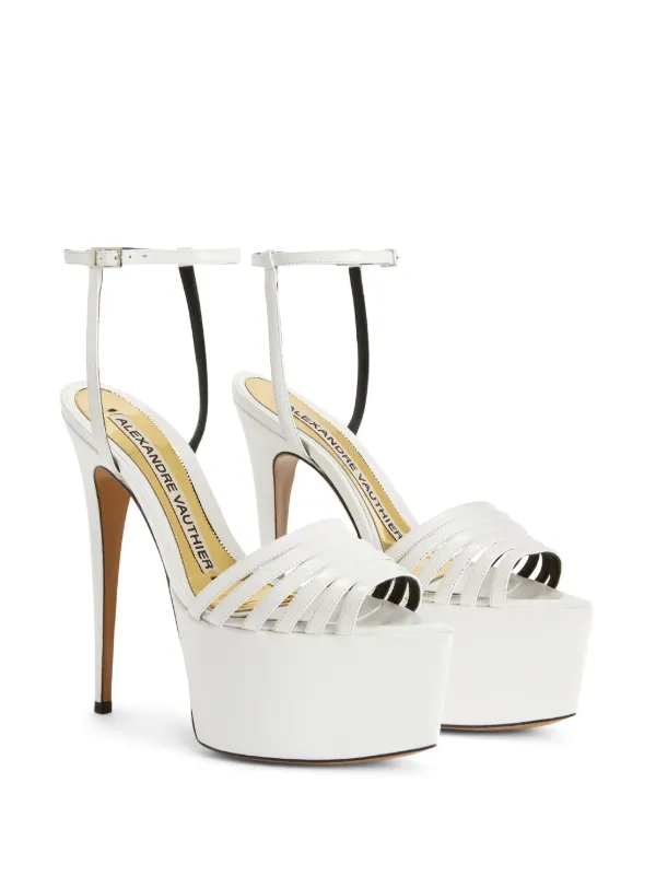 Alexandre Vauthier Leather Platform Sandals | White | FARFETCH
