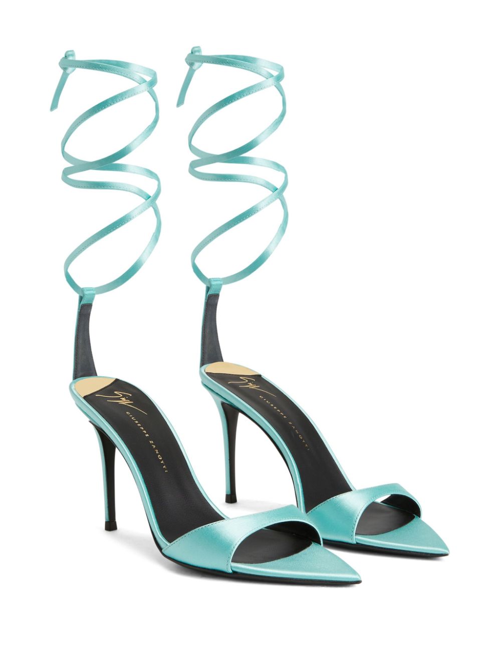 Giuseppe Zanotti Intriigo Laces 90mm satin sandals - Blauw