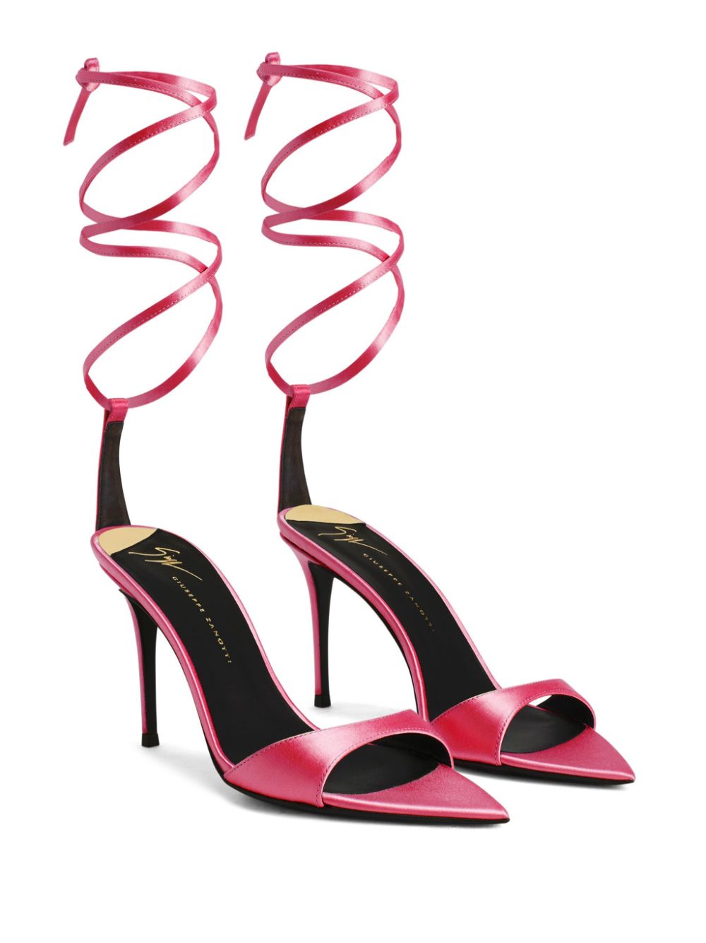 Giuseppe Zanotti Intriigo Laces 90mm satin sandals - Roze