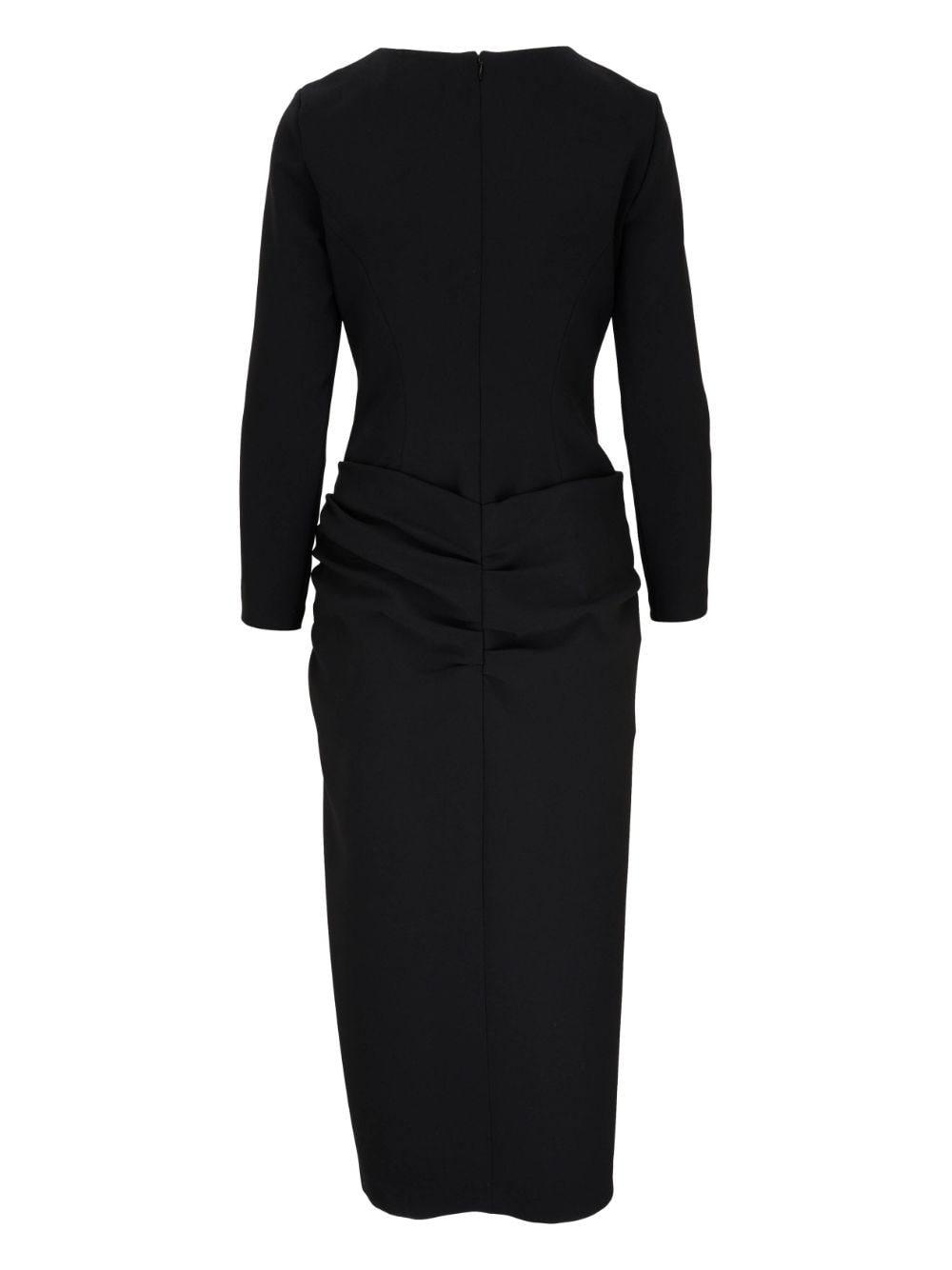 Shop Carolina Herrera Long-sleeve Midi Dress In Black