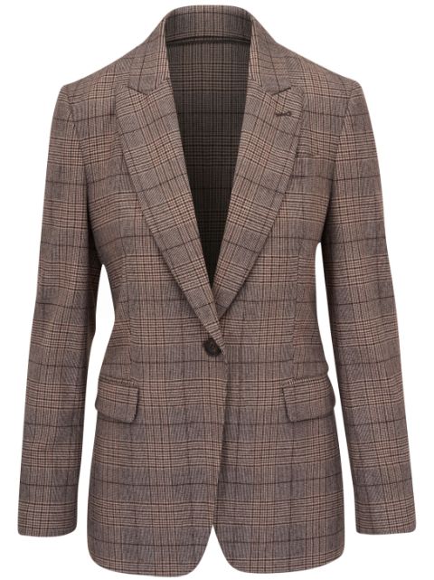 Brunello Cucinelli single-breasted checked blazer Women