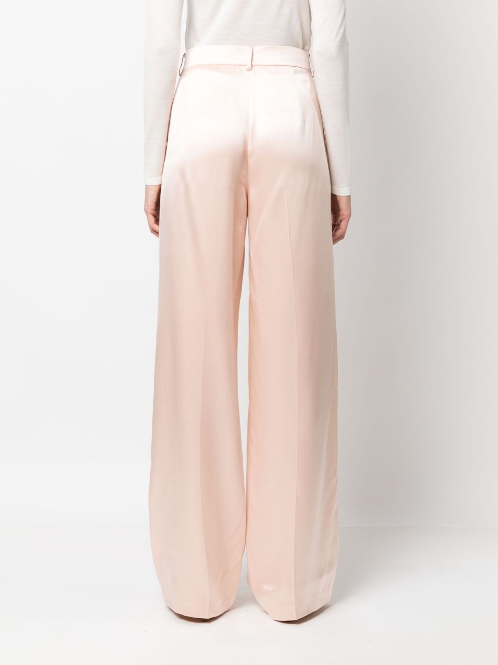Shop Magda Butrym Wide-leg Silk Trousers In Orange