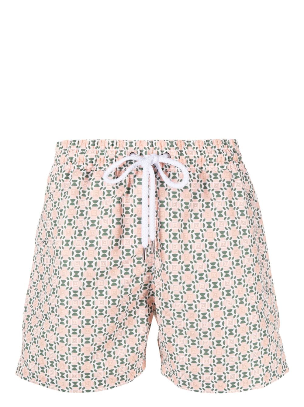 Frescobol Carioca geometric-print swim shorts - Orange