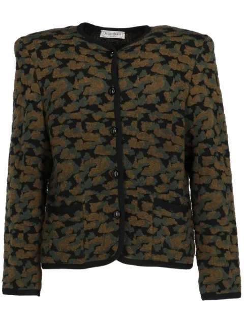 Saint Laurent Pre-Owned chamarra en jacquard 1980