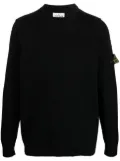 Stone Island Compass patch fine-knit sweatshirt - Black