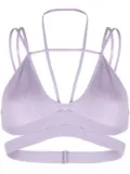 ANDREĀDAMO cut-out ribbed crop top - Purple
