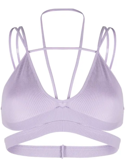 ANDREĀDAMO cut-out ribbed crop top