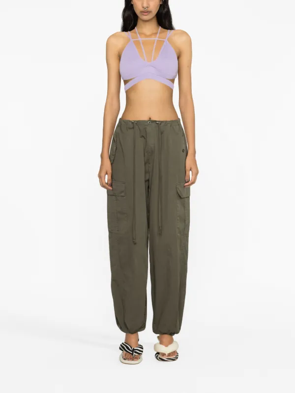 ANDREĀDAMO cut-out Ribbed Crop Top | Purple | FARFETCH